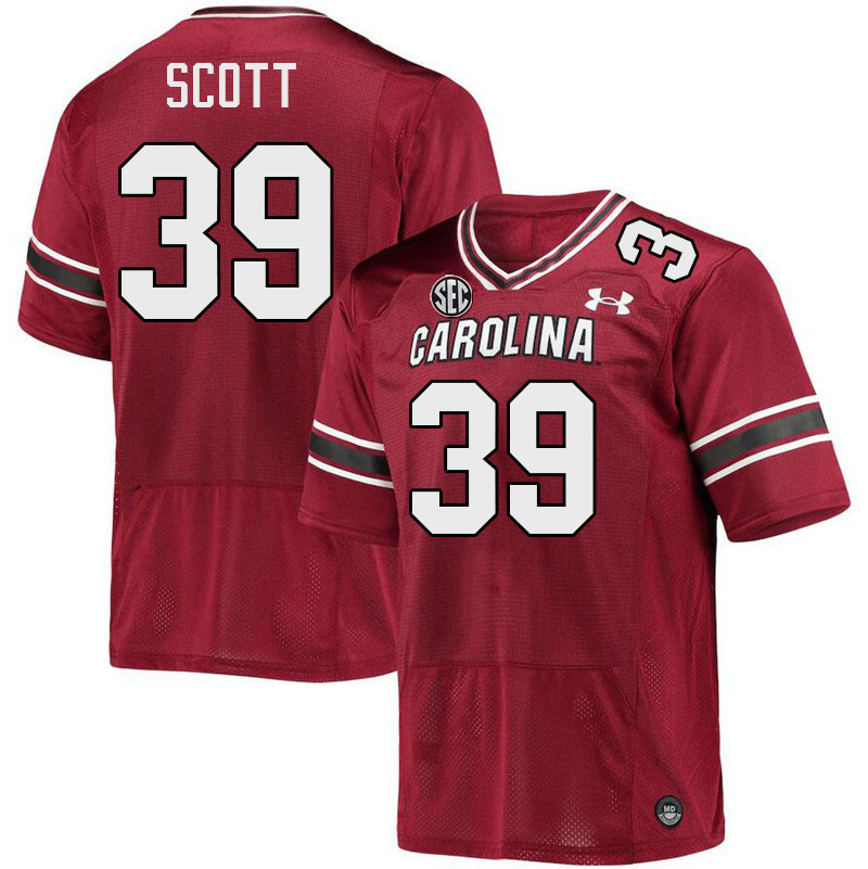 Men #39 Larry Scott South Carolina Gamecocks College Football Jerseys Stitched-Garnet